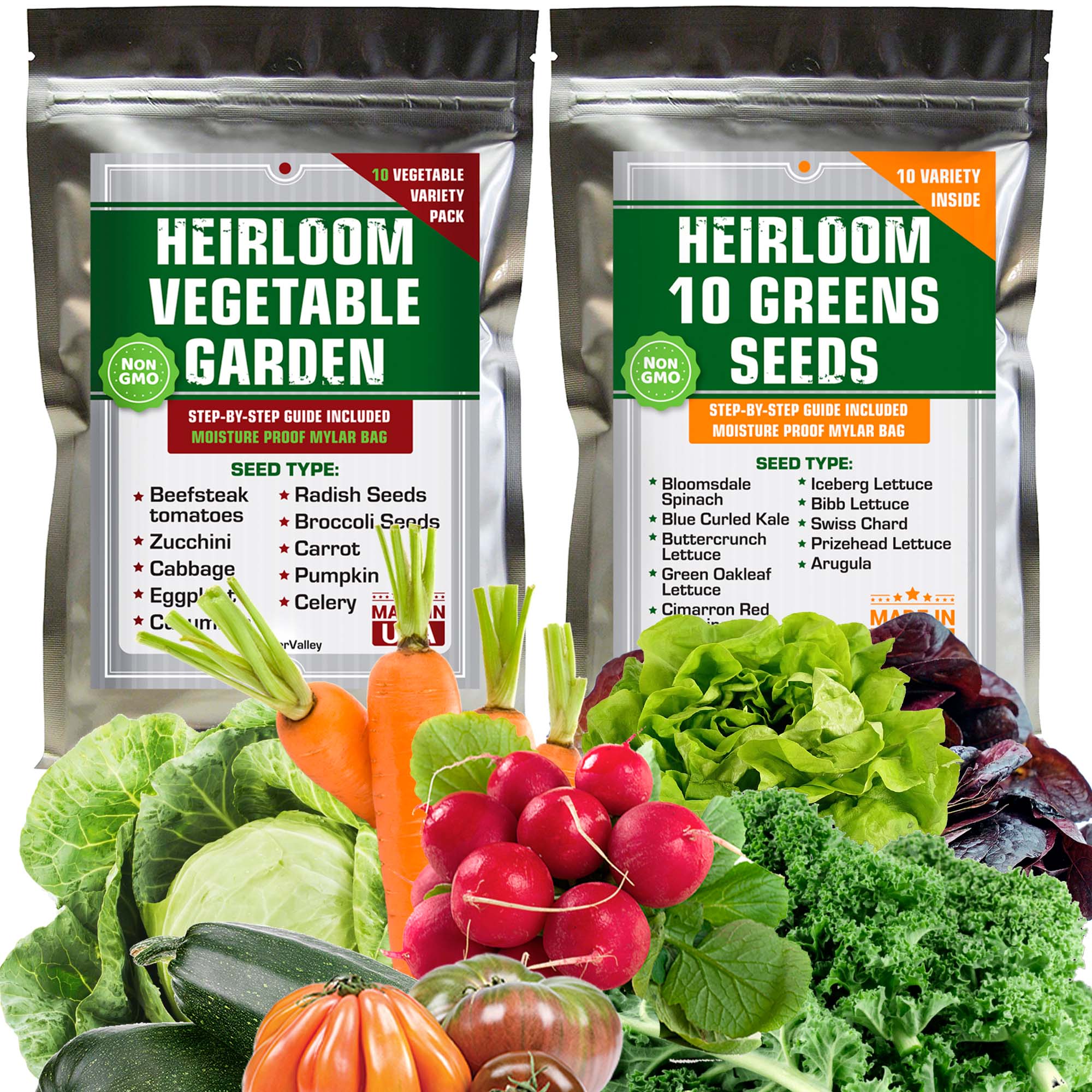Heirloom Vegetable Seeds Non GMO Survival Seed Kit - 50 Varieties 100% –  Survival Essentials